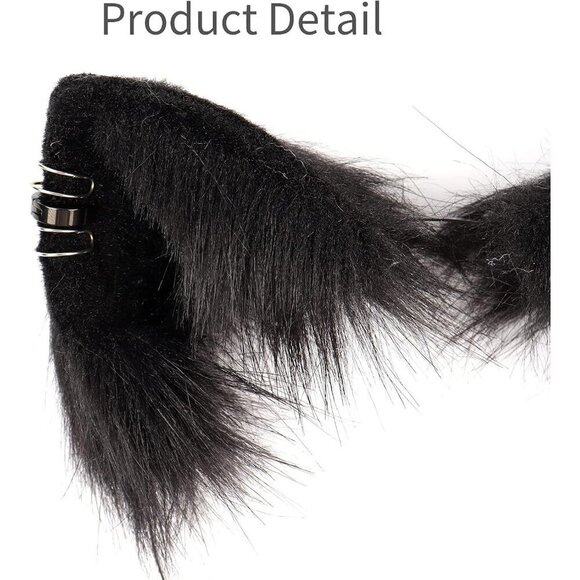 Anime Faux Fur Cat Fox Wolf Ears Headband Halloween Cosplay Accessory main image 4